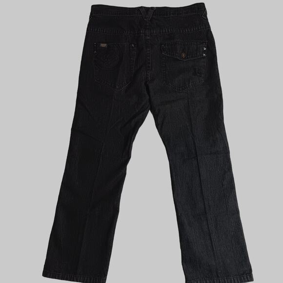 ENYCE Sean Combs Vintage Jeans 38X31 Black Loose Straight Street Back Flap Y2k - Picture 4 of 16